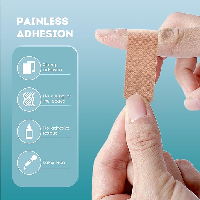 Flexible Fabric Adhesive Bandages, 100 Count, Latex Free First Aid Bandage with Non-Stick Pad for Wound Care, Cuts, Scrapes, Blisters, Assorted Sizes