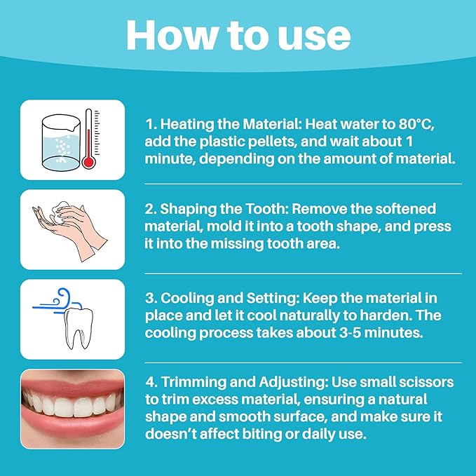 10.9oz Repair Thermoplastic Teeth Beads - Tooth Repair Kit,Moldable False Teeth Beads for DIY Tooth Filling,Moldable Thermal Beads for Halloween Vampire Teeth Fangs