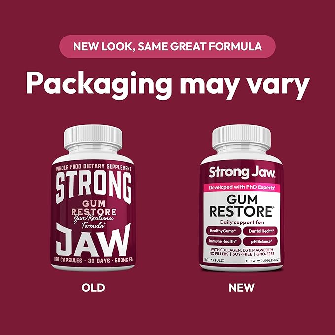 Gum Restore - Gum Care + Teeth Vitamins - Gum Health & Oral Health - Supports Receding Gums & Gum Care - Dental Vitamins for Adults – 180 Capsules, Non-GMO Gum Health Supplements