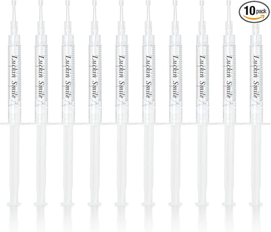 LUCKIN SMILE 10 * 3ML Teeth Whitening Gel Refill, 44% Carbamide Peroxide Suitable for Sensitive Teeth Whitening, 60 Whitening Treatments, Teeth Whiteners Used in Conjunction with Teeth Whitening Kit