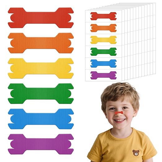60 Pack Small Size Kids Nasal Strip, Solid Color 1.73*0.55" Extra Strength Kids Nose Strips for Breathing, Kid Nasal Congestion Relief Nasal Tape, Breathe Snoring Strips Sleep Tape for Children