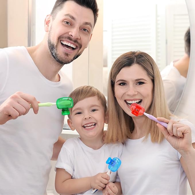 6 Pack Toothbrush Covers Portable Toothbrush Protector Coverings Clips Tooth Brush Storage Head Cover Cap Tooth Brush Covers for Kids Bathroom Home Travel Tooth Brush Case