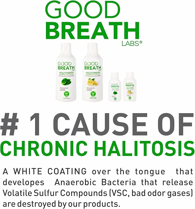 Goodbreath Mouthwash - Mint Mouth Rinse for Chronic Halitosis - New Ozone Technology Oral Rinse - Halitosis Treatment & Bad Breath Neutralizer - Mouthwash for Gum Diseases - Alcohol-Free | 3 Pack