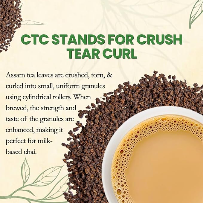 Darsam CTC Black Tea from Assam– 8.8oz (250g), Bold & Full-Bodied Loose Leaf Chai Tea, Perfect for Traditional Chai, Iced Tea & Kombucha, Single-Origin Assam Tea, Shipped Straight from the Estates, Packed in Airtight PET Jar for Freshness