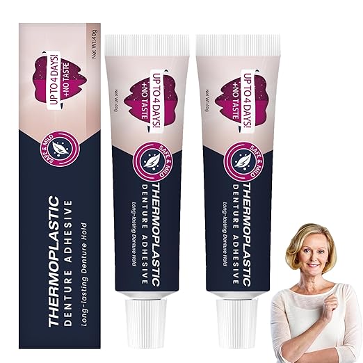 Thermoplastic Denture Adhesive,Ultra Max Hold Denture Adhesive,Improving Comfort Caring (2pcs)