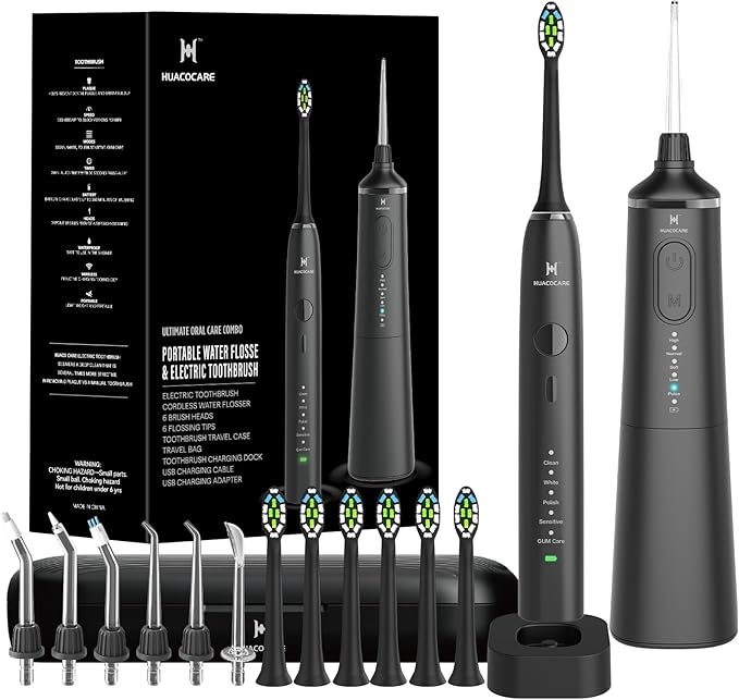 Upgraded Model Water flosser and Electric Toothbrush Combo-5 Brushing & Flossing Mode-Game-Changer for Your Oral Care Routine.2-in-1 Oral Clean Kit-for Teeth Cleaning and Gum Health