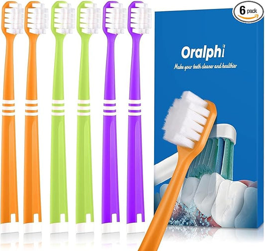 Extra Soft Toothbrush for Sensitive Gums, Wide Head Soft Bristle Toothbrush with 10000 Soft Flossing Micro Nano Bristles for Adults, Pregnant Women, Elderly, Braces