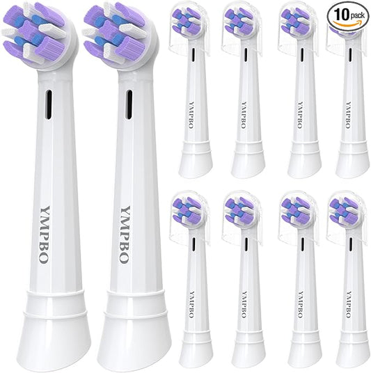 Toothbrush Replacement Heads Compatible with Oral B iO 10 9 8 7 6 5 4 3 Series Electric Toothbrush, 10 Pack Brush Heads, White