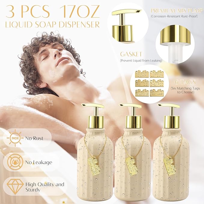 32PCS Bathroom Set Bathroom Sets with Shower Curtain and Rugs Beige Bathroom Accessories,Shower Curtain Set,Bathroom Rug Set with Bathroom Trash Can