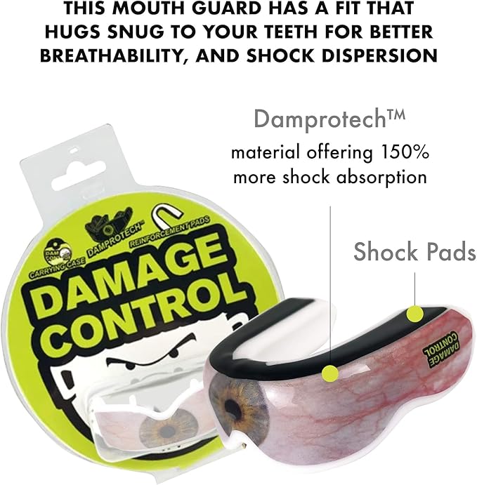 DAMAGE CONTROL Extreme Impact Mouth Guard – Sports Mouthguard for Boxing, MMA, BJJ, Hockey, Rugby, Lacrosse, & More – Mouthpiece for Teeth & Jaw Protection, for Youth & Adults (Youth, ICU)