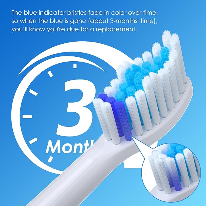 Replacement Toothbrush Heads, Compatible with Philips Sonicare Click-on Electric Toothbrush Handles,8 Pack Replacement Heads for Philips Sonicare C1 C2 G2 5100 6100 Brush