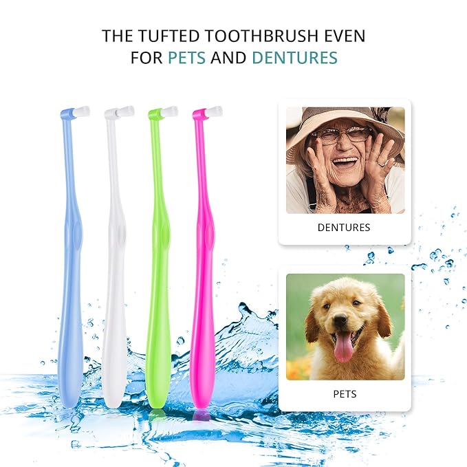 Boao 6 Pieces Tuft Toothbrush Tufted End-tuft Soft Trim Single Compact Interdental for Detail Cleaning Tapered Brush(Cyclinder Brush)
