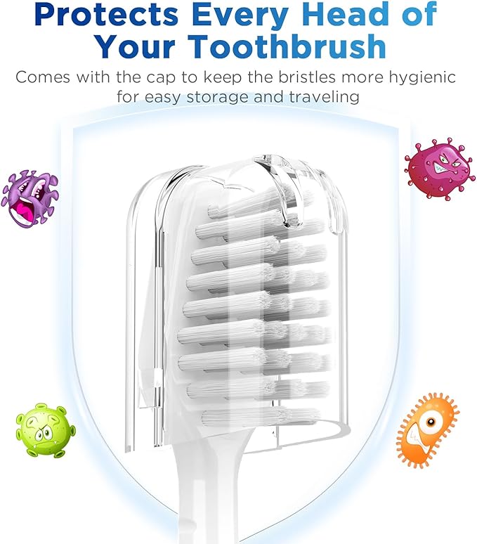 Oralphi Sensitive Gum Care Replacement Brush Heads for Waterpik Complete Care 5.0/9.0 (CC-01/WP-861), STRB-3WW, Ultra Soft Bristles with Cover, Sonic Electric Tooth Brush Refill Heads (8-Pack, White)