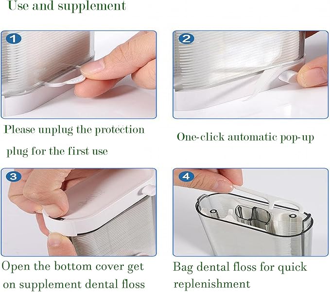 Holy Rose Dental Floss Dispenser 2 Box, Floss Picks Micro Portable Case 2 Boxs,with Adults Floss Sticks 196 Count,Flossers Toothpicks Sealed Storage Perfect forFamily,Hotel,Travel for Clean Teeth.