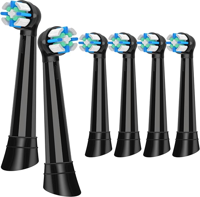 Replacement Toothbrush Heads Compatible with Oral B iO,iO Series Electric Toothbrush Heads Compatible with Oral B iO 2/3/4/5/6/7/8/9/10,Medium Bristles for Effective Plaque Removal,Black