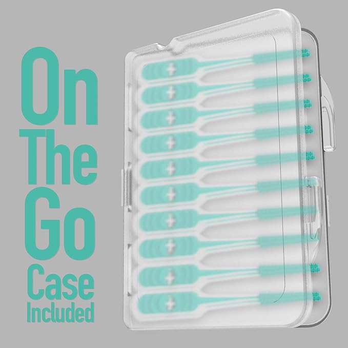 Dr. Emma Soft Rubberized Dental Picks Mint Brush Picks, 100 Count (4 Packs, Mint)