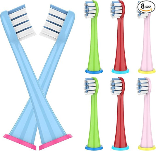 8 Pack Kids Replacement Brush Heads Compatible with Philips Sonicare Electric Toothbrushes,Ultra Soft Bristles for Gentle Cleaning