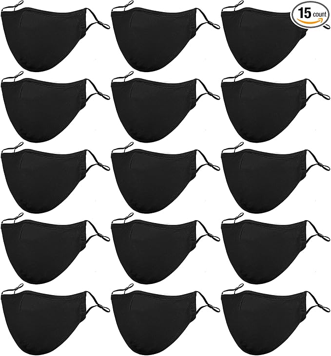 Black Reusable Breathable Cloth Face Protection，Adjustable Washable Male and Women Fashion Face Protection Cover