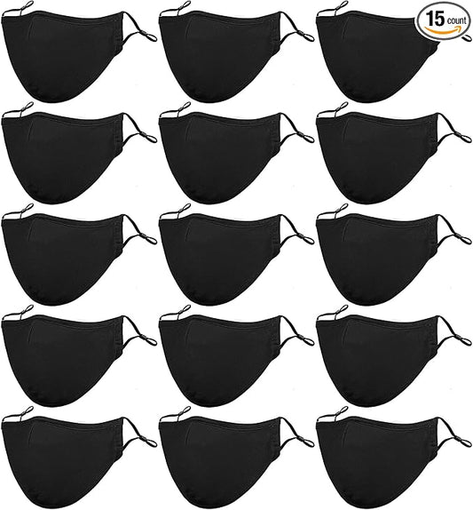 Black Reusable Breathable Cloth Face Protection，Adjustable Washable Male and Women Fashion Face Protection Cover