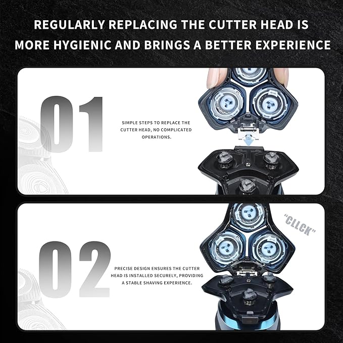 SH71/50 Shaving Heads Compatible with Phili*s Shavers Series S5000 (S5XXX),S7000 (S7XXX) for RQ12/70, RQ12/60, SH60/70, and SH70/70 (grey)