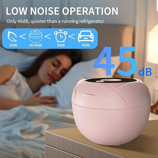 Ultrasonic Retainer Cleaner Machine 45khz Cleaning Pod for Denture Cleaner 200ml Mouth Guard, Aligner, Night Guard, Toothbrush, Jewelry, 4 Cleaning Modes Digital Timer, Gifts for Women, Pink