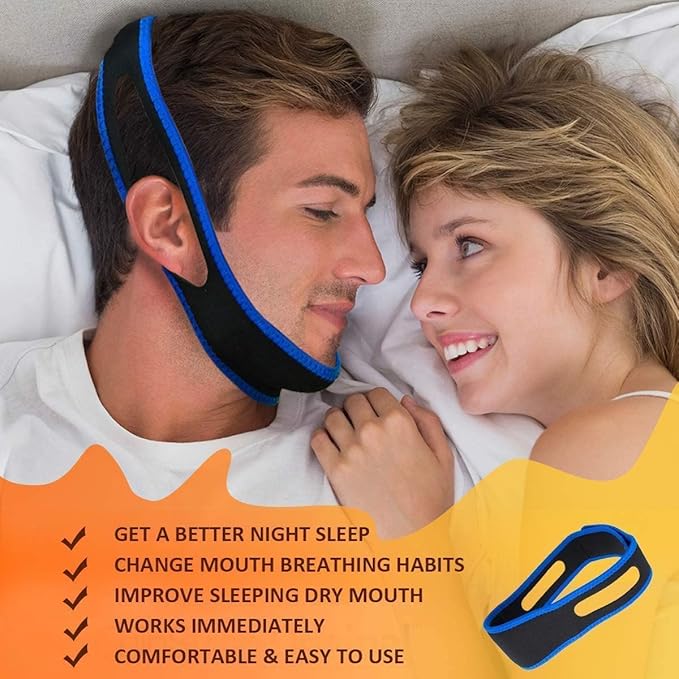 2025 Model Anti Snoring Chin Strap, Stop Snoring Chin Straps for CPAP Users, Jaw Strap for Sleeping,Chin Straps to Keep Mouth Closed for Sleeping Better, Cpap Chin Strap for Sleep for Men-Women