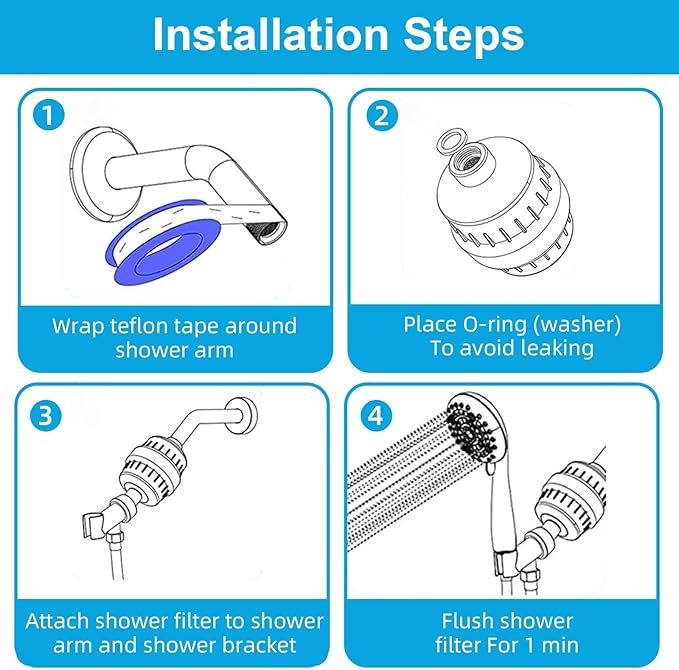 Yodel Shower Filter with 6 Cartridge Brushed Nickel - Hard Water Softener, 99% Removes Chlorine & Impurities, Improves Skin & Hair Condition, Universal Fit for Shower Heads