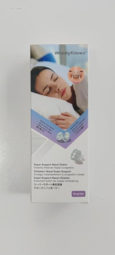 WoodyKnows Super-Support Nasal Dilator, Improves Sleep and Sports Airflow, Nasal Congestion and Nose-Related snoring aid (Trial XS/S/M/L)