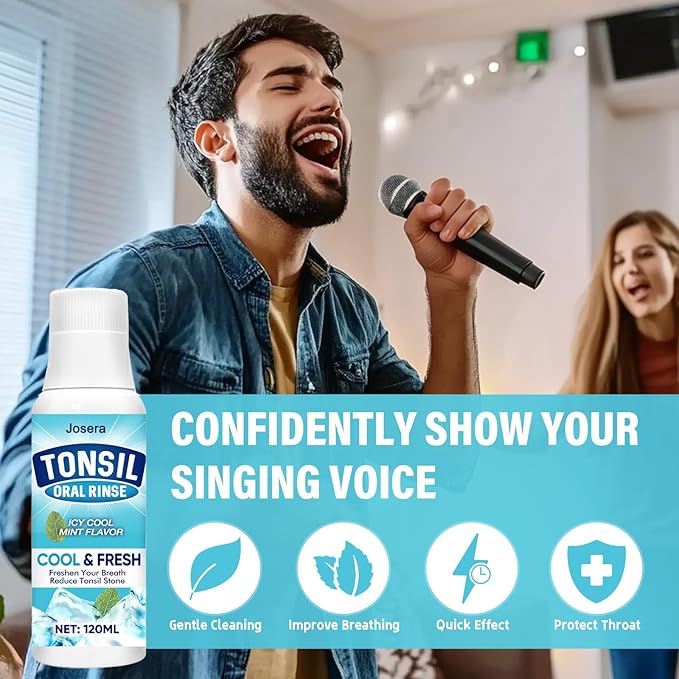 Josera Tonsil Stone Mouthwash, Tonsil Stone Remover Helps Remove Stones, 2 Count