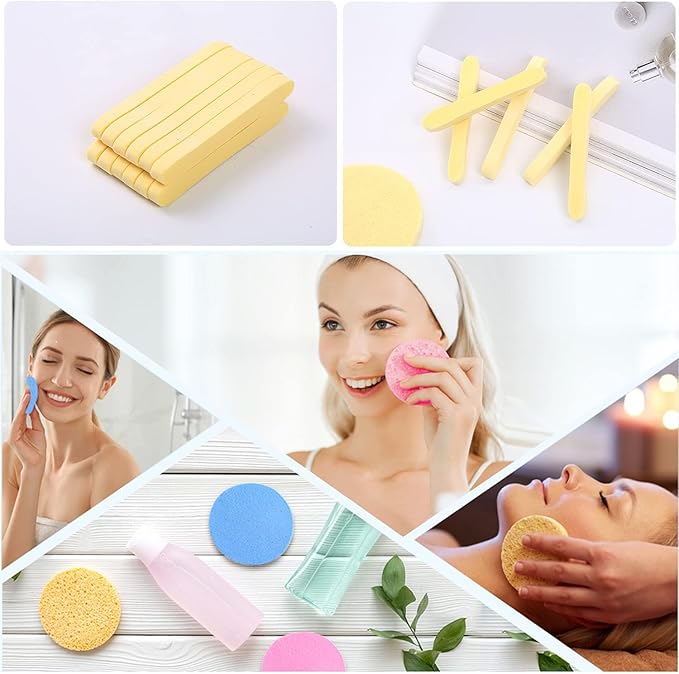 Haploon 144 Pcs Compressed Facial Sponge, Facial Compressed Facial Sponges Face Cleansing Sponge Pad Exfoliating Wash Makeup Removal for Women, Makeup Removal Sponge