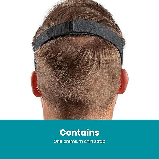 LifeSource Universal Chin Strap for CPAP Users, Made in USA, Chin Strap for Snoring Solution, Breathable, Adjustable, Latex Free, Comfortable Sleep Support for Men & Women, Snoring Support, Black