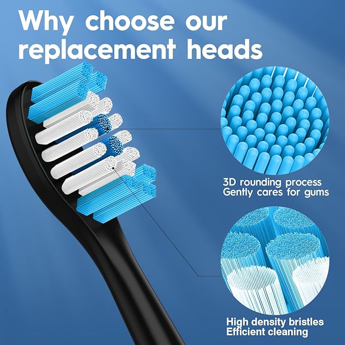 Replacement Brush Heads Compatible with Philips Sonicare ProtectiveClean 4100, 5300, 5100, 6100 ExpertClean 7500 DiamondClean 9300 Electric Sonic Toothbrush Handle C2 G2 C3 G3 W3 Brush,12 Pack