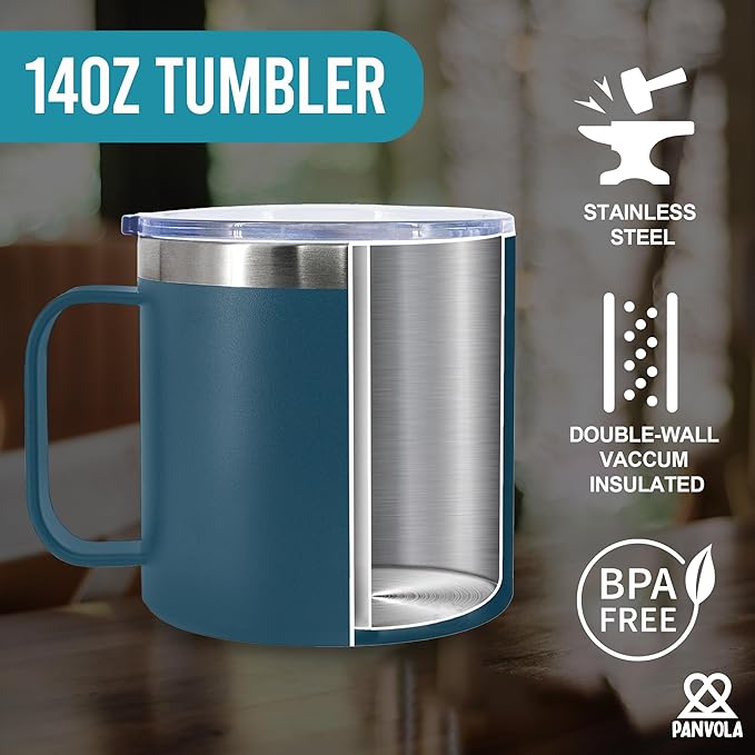 A Wise Doctor Once Wrote Insulated Coffee Cup 14oz With Handle And Lid Doctor Gifts Physician Medical Student MD Dr Husband Wife Dad Mom Stainless Steel Vacuum Insulated Camping Travel Mug (Blue)