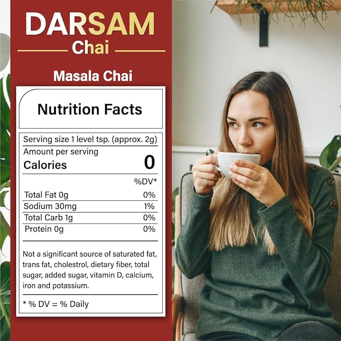 Darsam Masala Chai - 17.6oz (500g) | Premium Assam Black Tea with Cardamom, Cinnamon, Cloves, Ginger & Black Pepper | Freshness Locked in Airtight PET Jar | Non-GMO & Gluten-Free