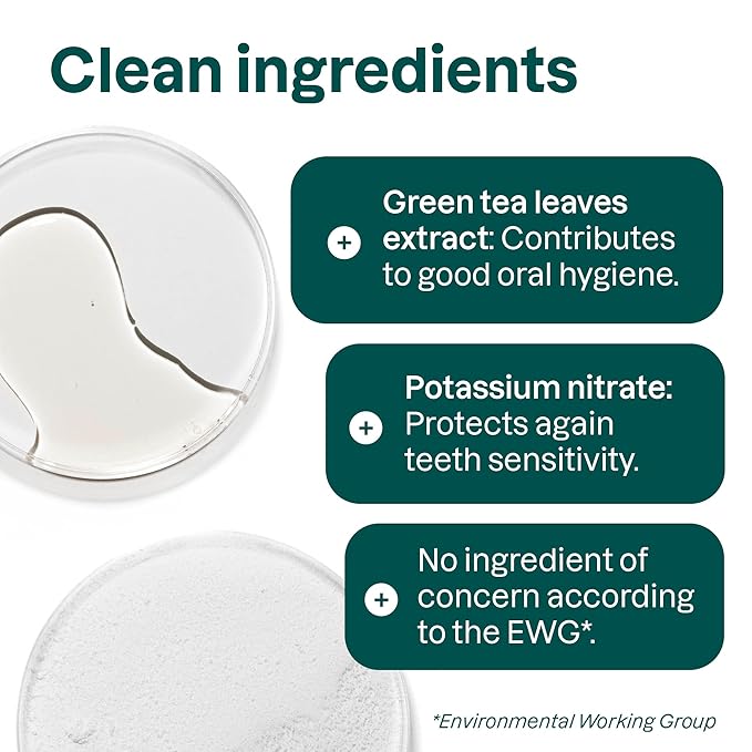 ATTITUDE Fluoride-Free Sensitive Toothpaste, Spearmint Flavor, Vegan & Cruelty-Free, Sugar-Free, Plant & Mineral-Based Ingredients, Clean Oral Care, 4.2 Oz