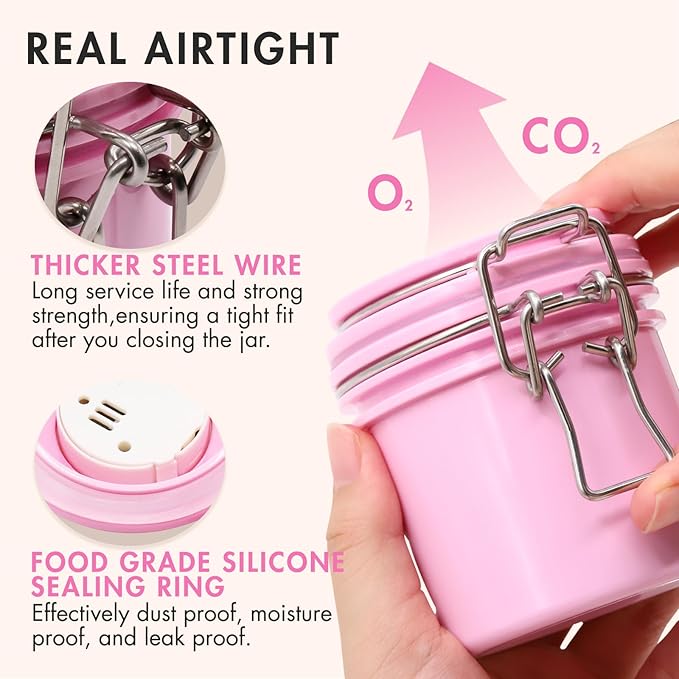 False Lash Glue Storage Tank With Thermometer Adhesive Carbon Sealed Leak-proof Containers Grafting Eyelash Extension Supplies(PINK)