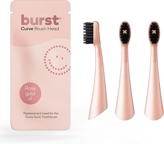 BURST Replacement Heads for Curve Sonic Electric Toothbrush (3 Pack/Rose Gold)