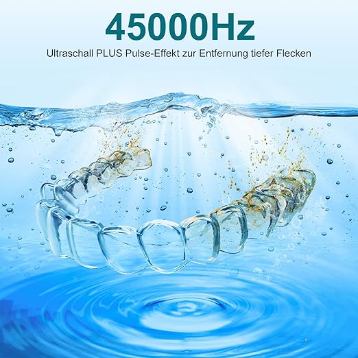 Ultrasonic Retainer Cleaner Machine, 45kHz 200ML Dental Cleaning Pod with 4 Wash Modes, Digital Timer for Denture Cleaner, Aligners, Mouth Guards, Braces, Jewelry & Toothbrush Heads (White)