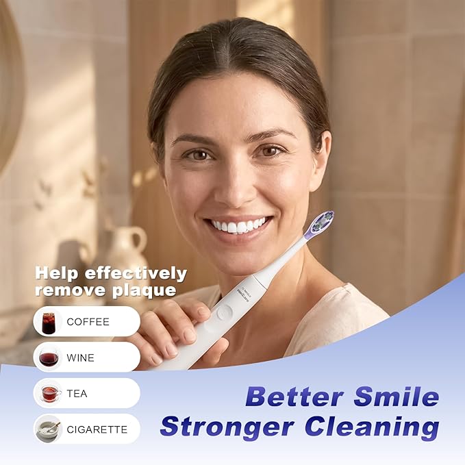 Replacement Toothbrush Heads Compatible with Philips Sonicare Click-on Handles Replacement Brush Head with Deep Reach Cleaning Electric Toothbrush Head, 8 Pack Replacement Heads