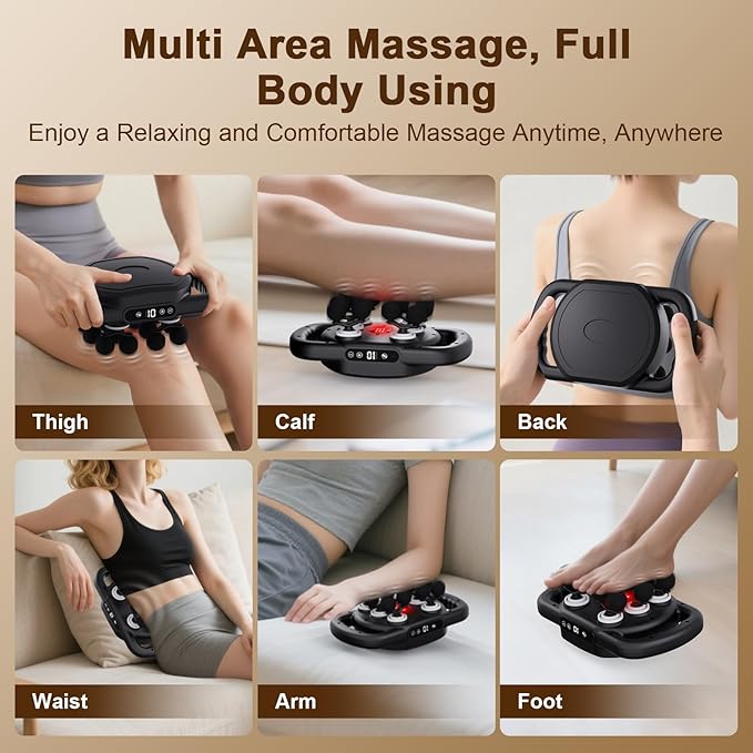 12 Head Massage Gun Deep Tissue with 9 Levels & 9 Modes,Electric Percussion Massager Tool for Back/Shoulder/Waist/Leg/Arm/Foot/Buttocks- Full Body Muscle Pain Relief, Ideal Gifts for Women/Men/Mom/Dad