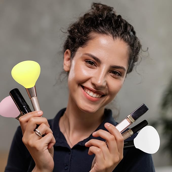 Makeup Brush Covers, Make up Brush Holders for Travel and Home Storage, Reusable Silicone Organizer Case for Brushes, 6 Pack Dustproof Brush Protector Guards Caps Gift for Makeup Lover and Wife