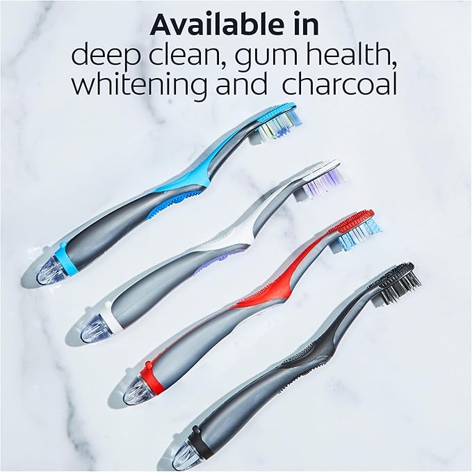 Colgate 360 Vibrate Charcoal Battery Operated Toothbrush Pack, Soft with 1 AAA Battery Included, Black, 2 Count