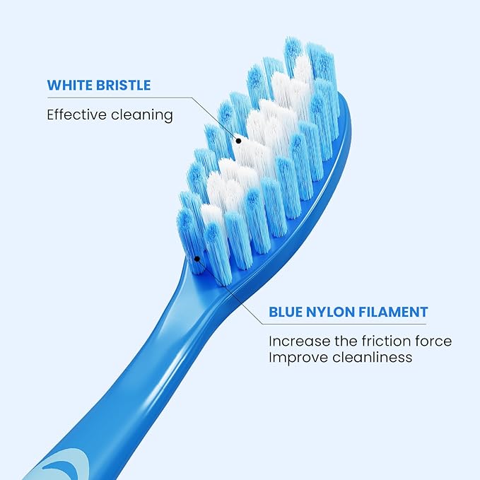Manual Medium Bristles Toothbrush for Adults,Whitening Toothbrush with Spiral Medium Bristles for Smoke Tea Coffee Stain, Deep Plaque Removal, Rounded Bristle Tips for Gentle Cleaning, 5 Pack