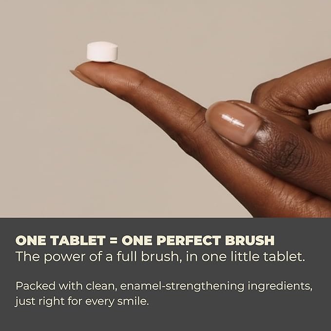 Cool Mint Fluoride-Free Toothpaste Tablets with Nano Hydroxyapatite | Natural Whitening, Enamel Strengthening, Plastic-Free & Travel-Friendly (1 Month Refill + Tin)