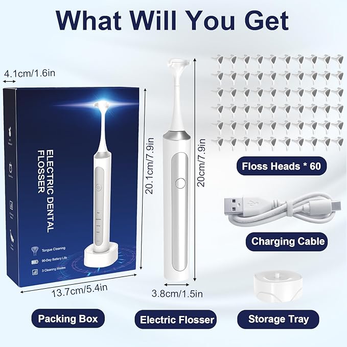 Electric Flosser with Replaceable Floss Picks (0.35 Foot (Pack of 1))