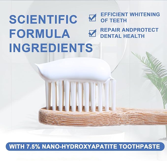 7.5 nHAP Hydroxyapatite Toothpaste - Nano Hydroxyapatite Whiteing Teeth | Enamel Repair | Fluoride-Free | Deep Cleaning Care Oral Health | Breath Freshening | Mild Mint | Sensitive Tooth (2)