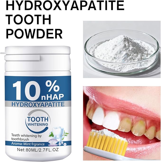 Microcrystalline Hydroxyapatite Powder, 10% Hydroxyapatite Tooth Powder Hydroxyapatites Toothpaste Powders 2 Pack / 80g