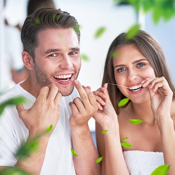 Dental Floss Deep Clean Waxed Floss Extra Wide Cleaning Slides Smoothly & Easily Perfect for Individuals with Tight & Small Gaps Between Teeth PFAS Free | Mint Flavored 66Yards x 4 Pack 630D