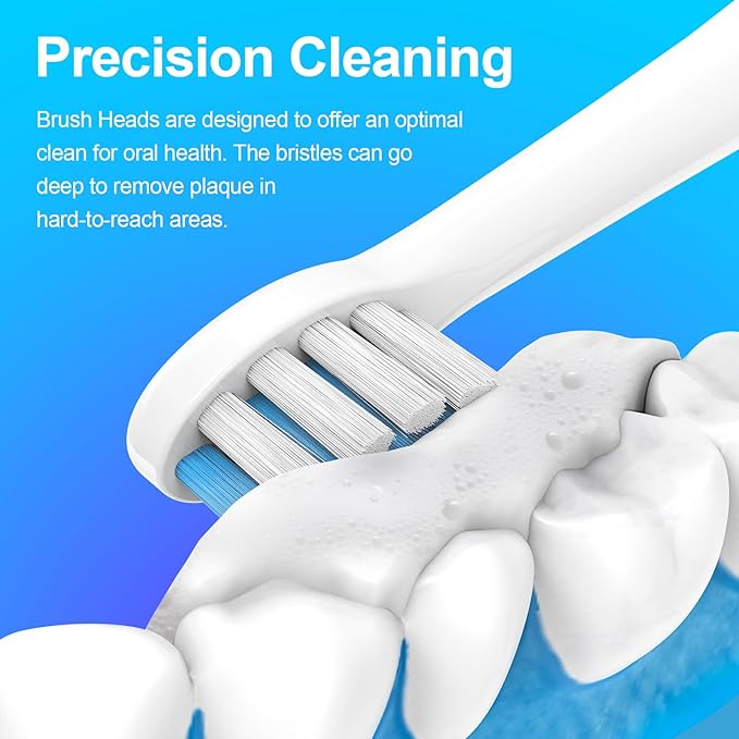 Replacement Toothbrush Heads Compatible with Philips Sonicare Electric Toothbrush,Replacement Brush Head for Replacement Heads C1 C2 G2 W 4100 HX6062/65 and More Philips Snap-on Handles (8 Count)