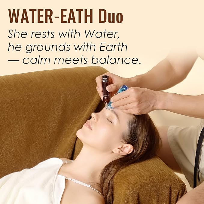 MATRUM Deep Sleep & Inner Calm Essential Oil Roll On Set, 100% Pure Aromatherapy Oils for Sleep, Anxiety & Stress Relief, Water & Earth Relaxing Duo, 1 Fl Oz
